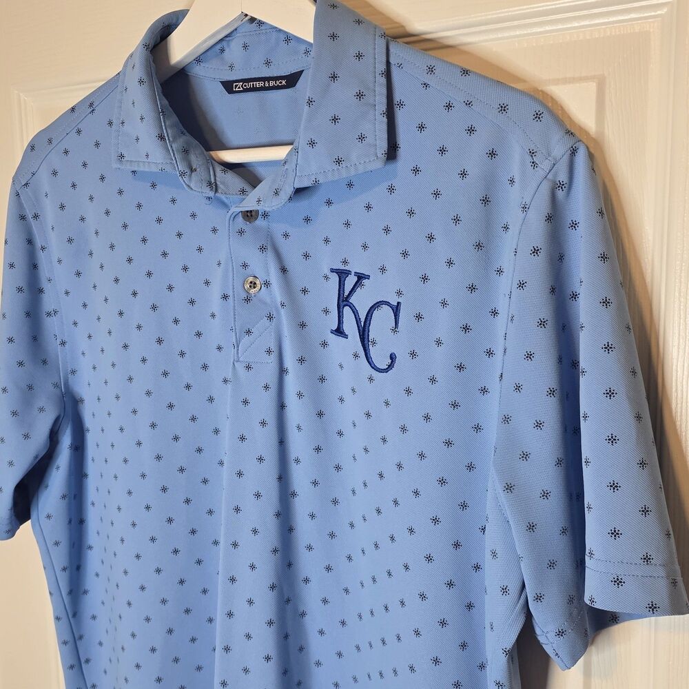 NWT Men's Medium Cutter & Buck Light Blue Kansas City Royals Polo